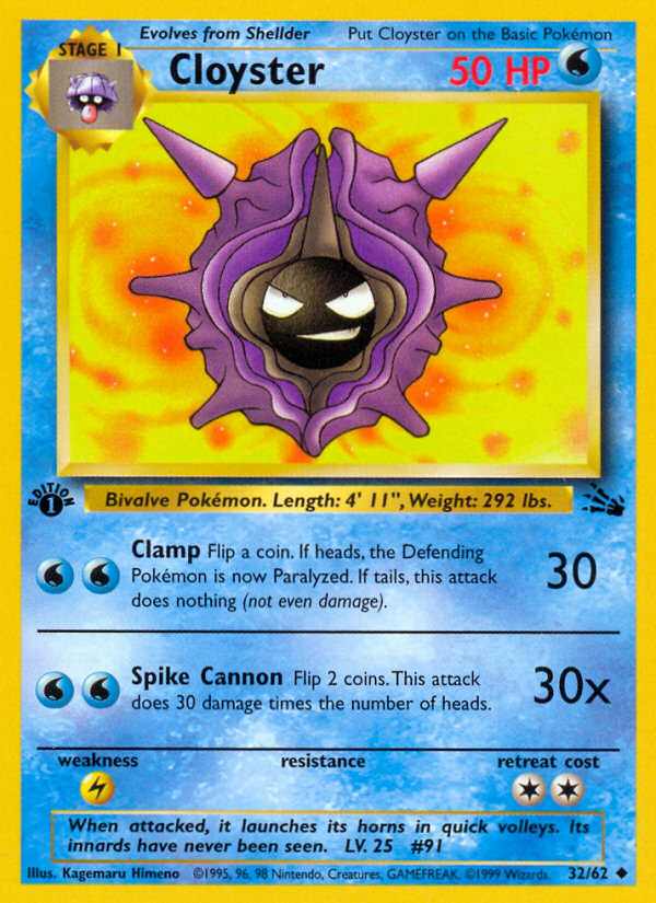 Cloyster (32/62) [Fossil 1st Edition] | Card Citadel