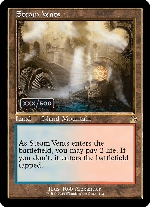 Steam Vents (Retro) (Serialized) [Ravnica Remastered] | Card Citadel