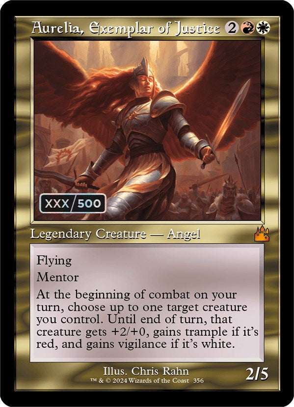 Aurelia, Exemplar of Justice (Retro) (Serialized) [Ravnica Remastered] | Card Citadel