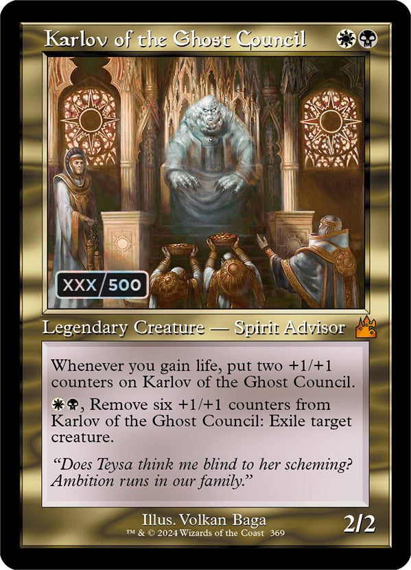 Karlov of the Ghost Council (Retro) (Serialized) [Ravnica Remastered] | Card Citadel