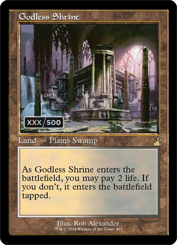 Godless Shrine (Retro) (Serialized) [Ravnica Remastered] | Card Citadel