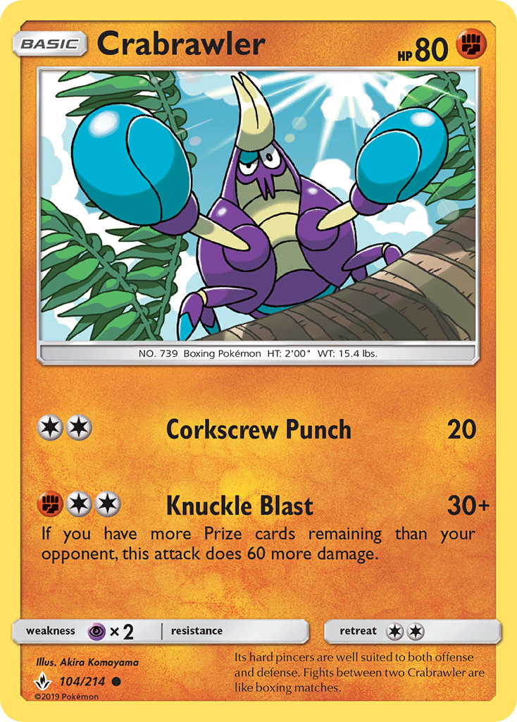 Crabrawler (104/214) [Sun & Moon: Unbroken Bonds] | Card Citadel