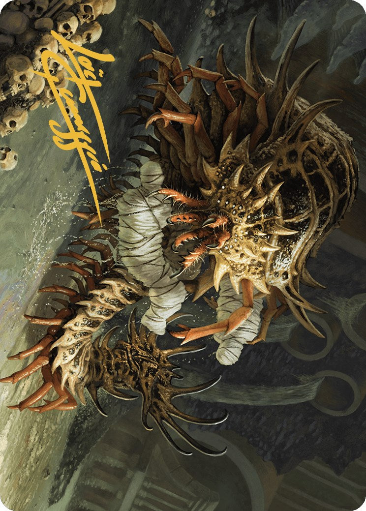 Rot Farm Mortipede Art Card (Gold-Stamped Signature) [Murders at Karlov Manor Art Series] | Card Citadel