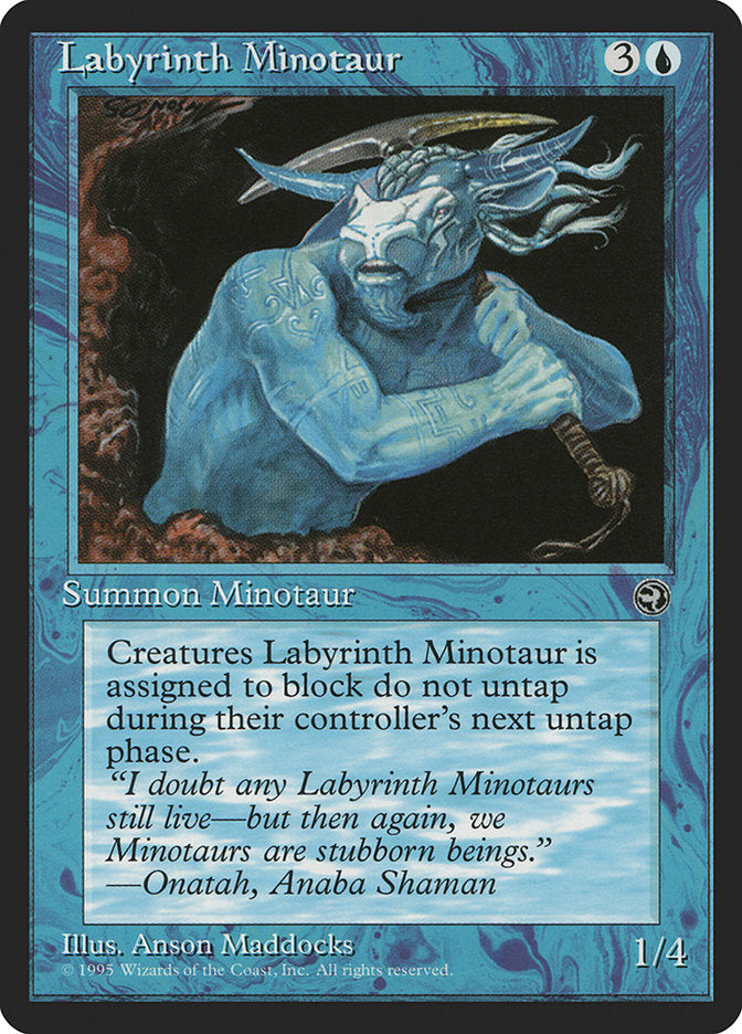 Labyrinth Minotaur (Onatah Flavor Text) [Homelands] | Card Citadel