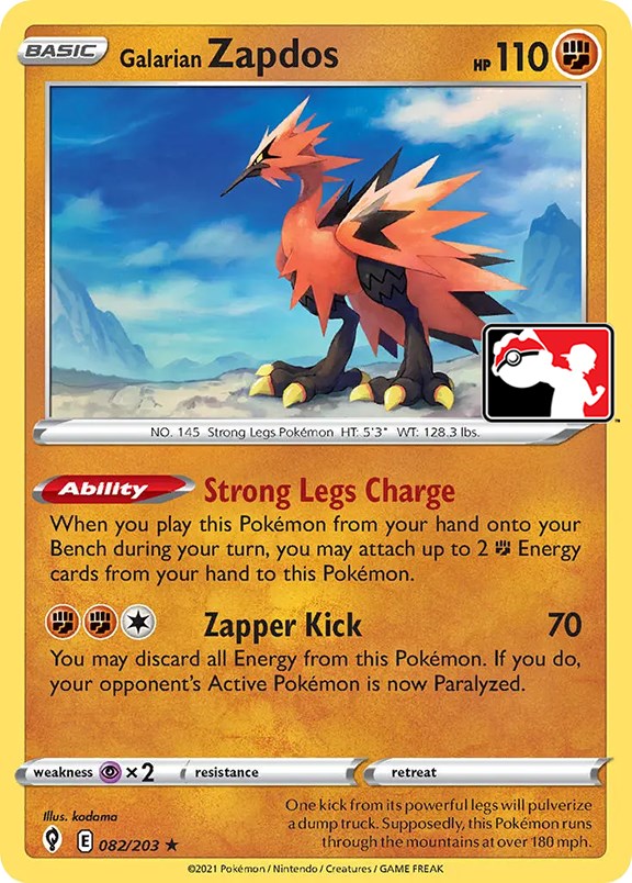 Galarian Zapdos (082/203) [Prize Pack Series One] | Card Citadel