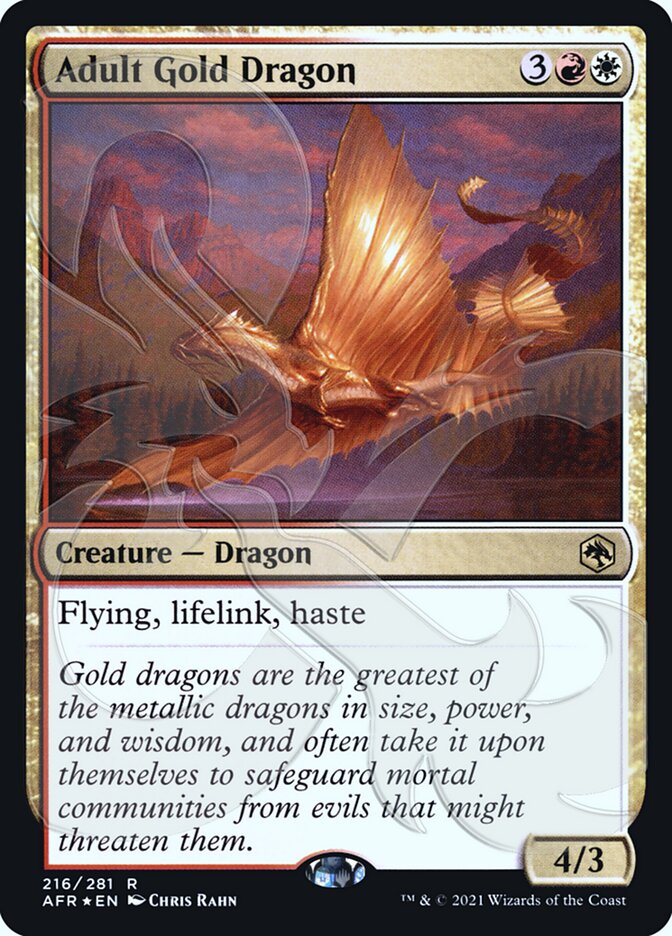 Adult Gold Dragon (Ampersand Promo) [Dungeons & Dragons: Adventures in the Forgotten Realms Promos] | Card Citadel