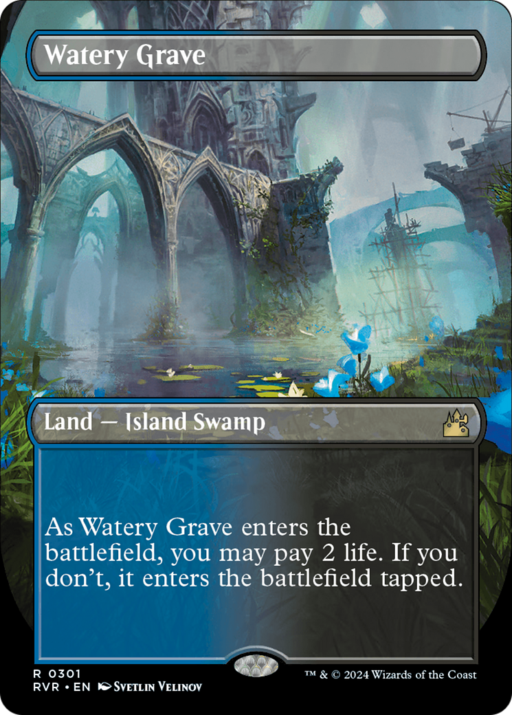 Watery Grave (Borderless) [Ravnica Remastered] | Card Citadel