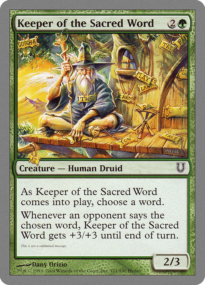 Keeper of the Sacred Word [Unhinged] | Card Citadel