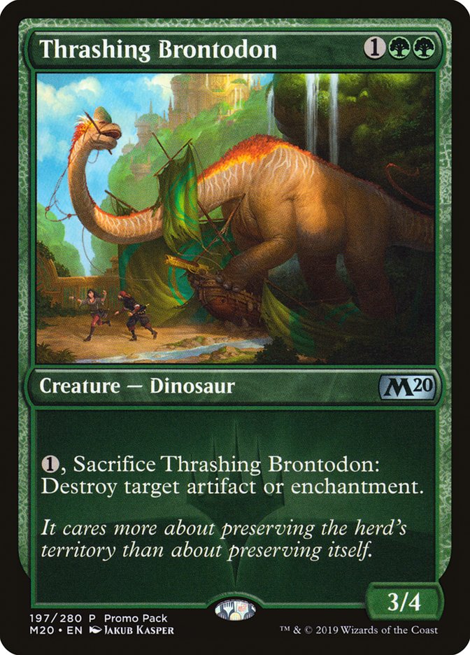 Thrashing Brontodon [Core Set 2020 Promos] | Card Citadel