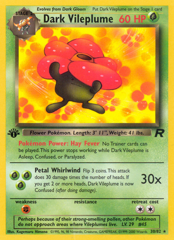 Dark Vileplume (30/82) [Team Rocket 1st Edition] | Card Citadel