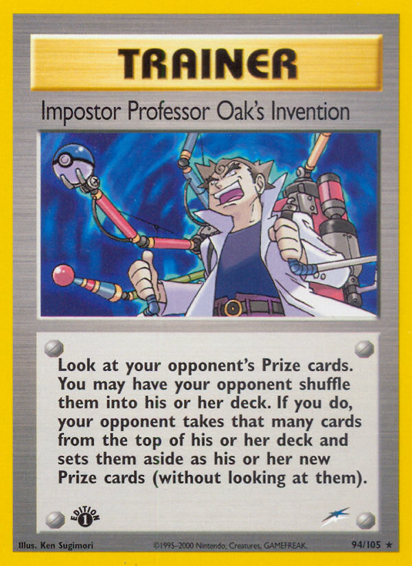 Impostor Professor Oak's Invention (94/105) [Neo Destiny 1st Edition] | Card Citadel