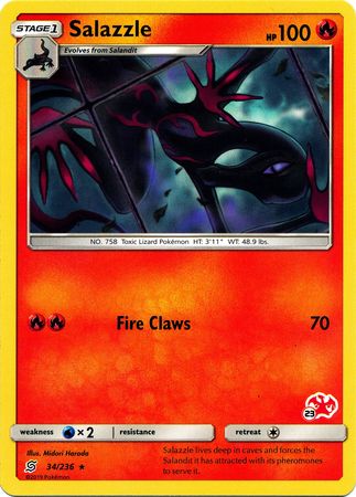Salazzle (34/236) (Charizard Stamp #23) [Battle Academy 2020] | Card Citadel