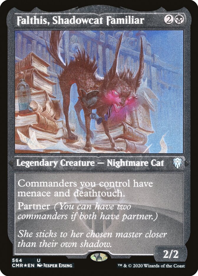 Falthis, Shadowcat Familiar (Foil Etched) [Commander Legends] | Card Citadel