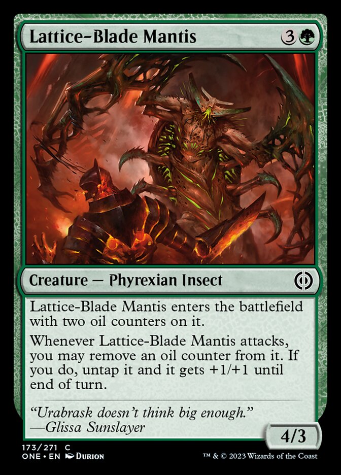 Lattice-Blade Mantis [Phyrexia: All Will Be One] | Card Citadel