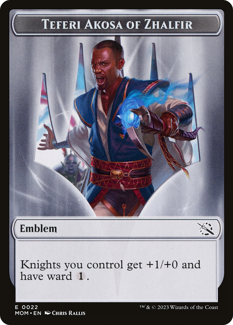 Treasure (20) // Teferi Akosa of Zhalfir Emblem Double-Sided Token [March of the Machine Tokens] | Card Citadel