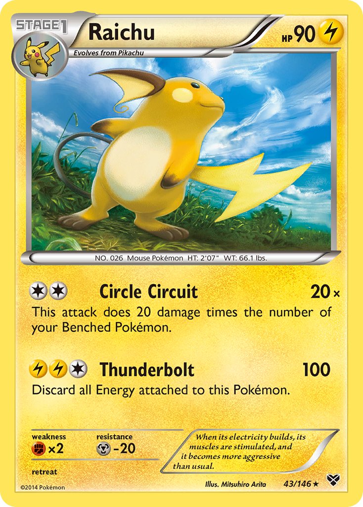 Raichu (43/146) (Cosmos Holo) (Blister Exclusive) [XY: Base Set] | Card Citadel