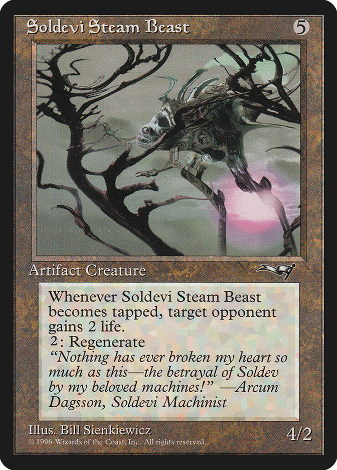 Soldevi Steam Beast (Purple Light Background) [Alliances] | Card Citadel