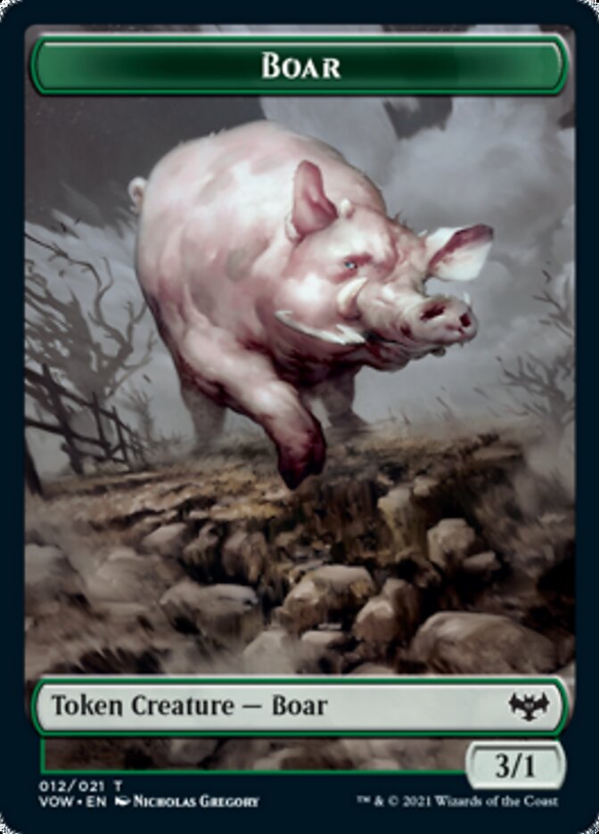 Wolf (011) // Boar Double-sided Token [Innistrad: Crimson Vow Tokens] | Card Citadel