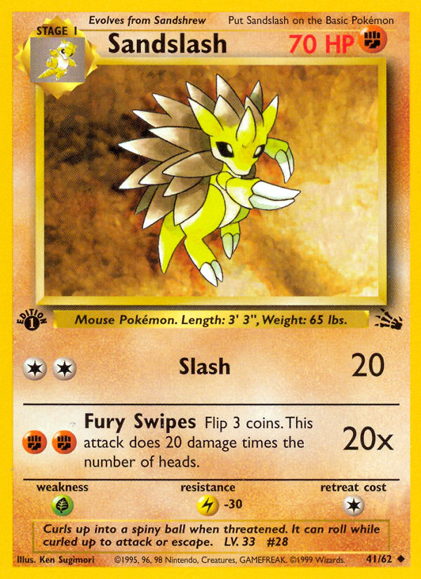 Sandslash (41/62) [Fossil 1st Edition] | Card Citadel