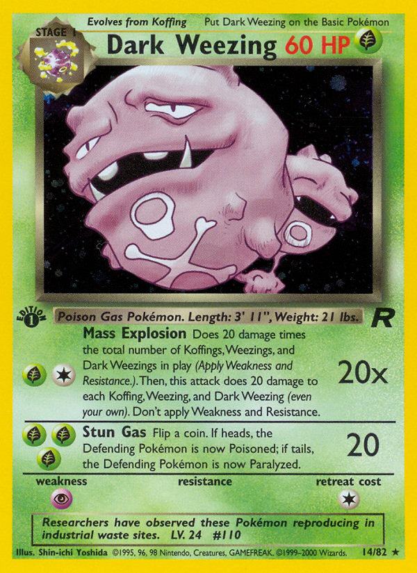 Dark Weezing (14/82) [Team Rocket 1st Edition] | Card Citadel