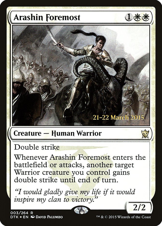 Arashin Foremost [Dragons of Tarkir Promos] | Card Citadel