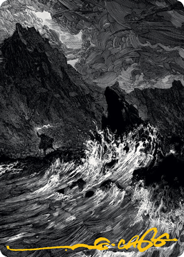 Island Art Card (Gold-Stamped Signature) [Innistrad: Midnight Hunt Art Series] | Card Citadel