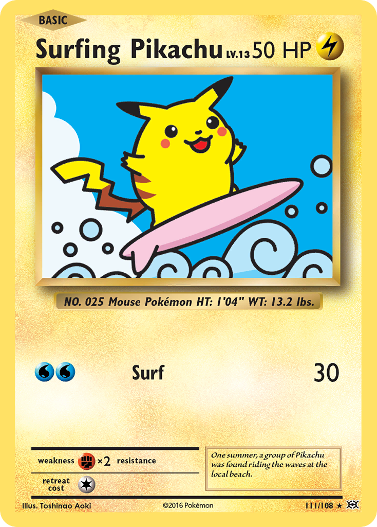 Surfing Pikachu (111/108) [XY: Evolutions] | Card Citadel
