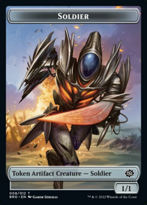 Powerstone // Soldier (008) Double-Sided Token [The Brothers' War Tokens] | Card Citadel