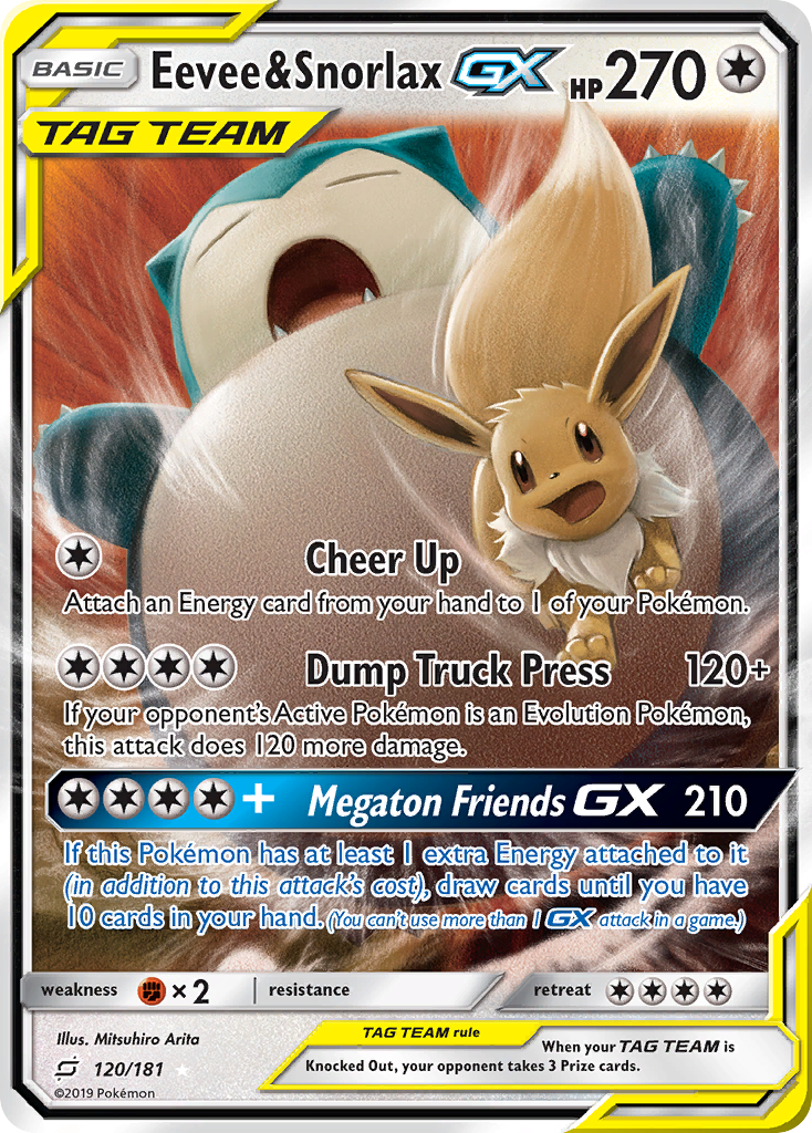 Eevee & Snorlax GX (120/181) [Sun & Moon: Team Up] | Card Citadel