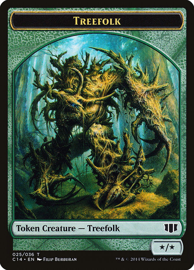 Treefolk // Wolf Double-sided Token [Commander 2014 Tokens] | Card Citadel