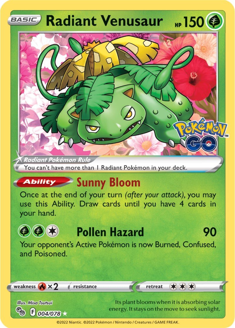 Radiant Venusaur (004/078) [Pokémon GO] | Card Citadel