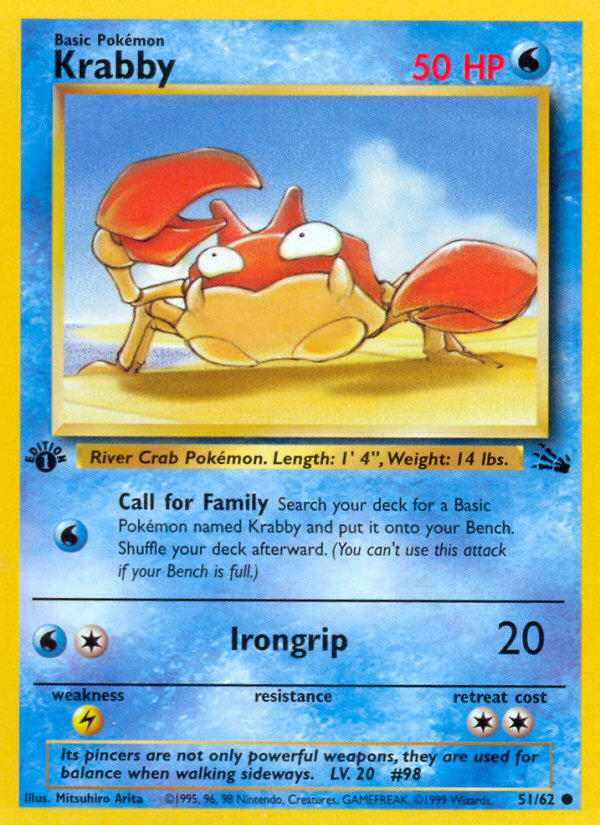 Krabby (51/62) [Fossil 1st Edition] | Card Citadel