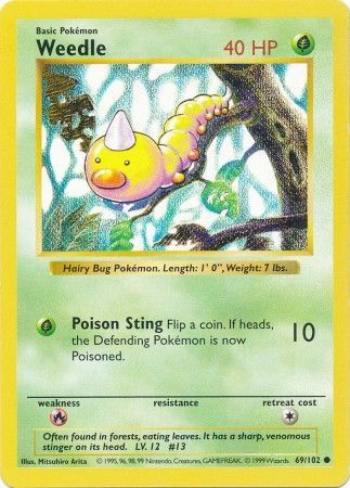 Weedle (69/102) [Base Set Shadowless Unlimited] | Card Citadel