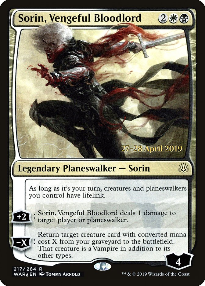 Sorin, Vengeful Bloodlord  [War of the Spark Prerelease Promos] | Card Citadel