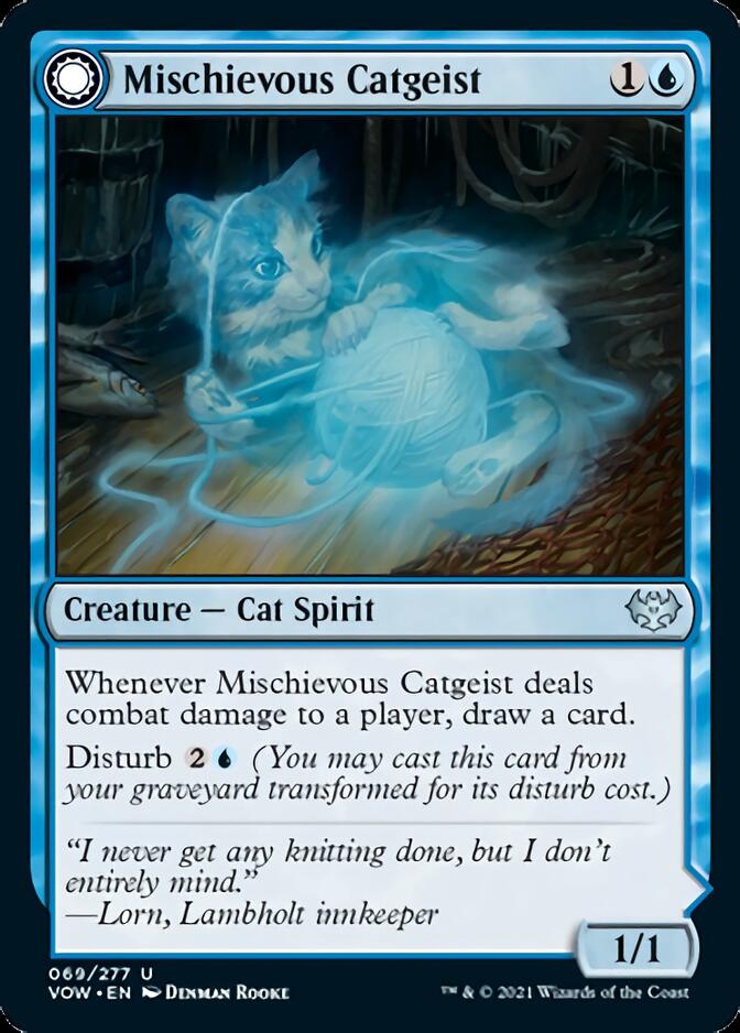 Mischievous Catgeist // Catlike Curiosity [Innistrad: Crimson Vow] | Card Citadel