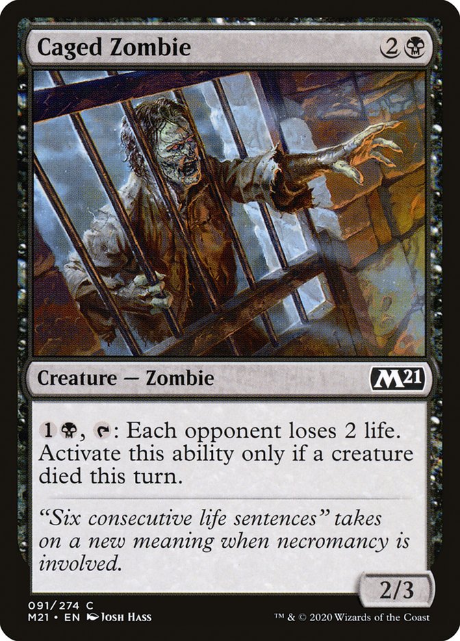 Caged Zombie [Core Set 2021] | Card Citadel