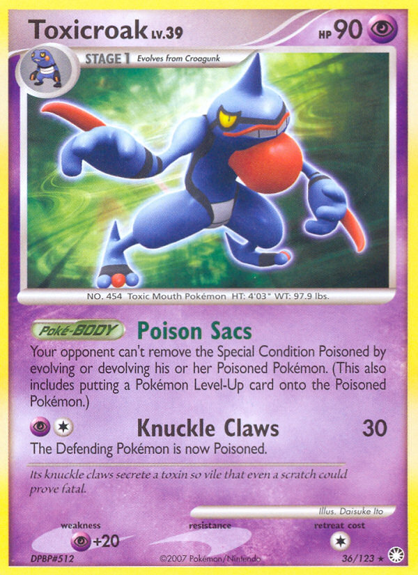 Toxicroak (36/123) [Diamond & Pearl: Mysterious Treasures] | Card Citadel