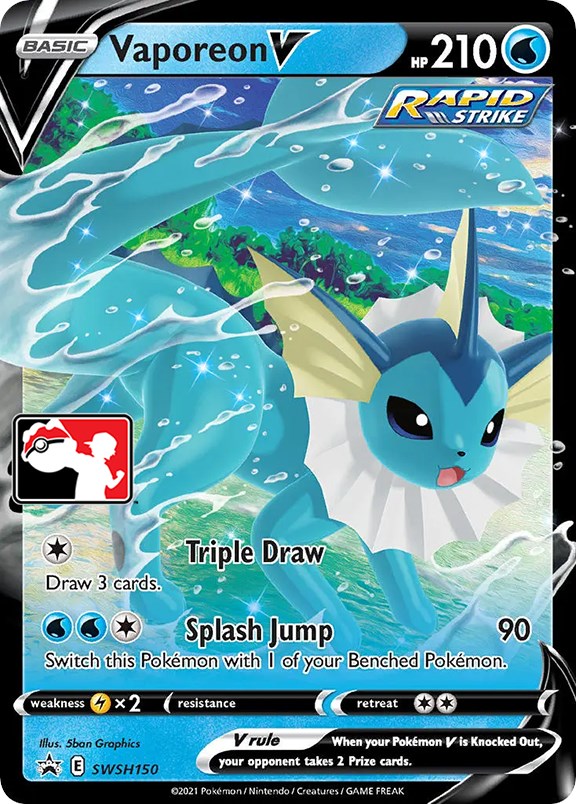 Vaporeon V (SWSH150) [Prize Pack Series One] | Card Citadel