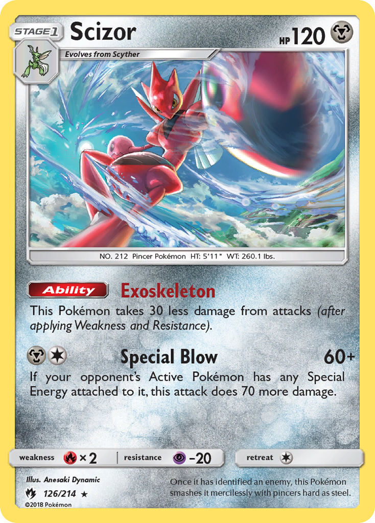 Scizor (126/214) [Sun & Moon: Lost Thunder] | Card Citadel