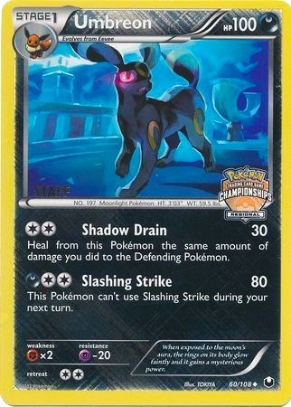 Umbreon (60/108) (Regional Championship Promo Staff) [Black & White: Dark Explorers] | Card Citadel