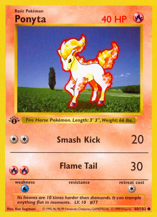 Ponyta (60/102) (Shadowless) [Base Set 1st Edition] | Card Citadel