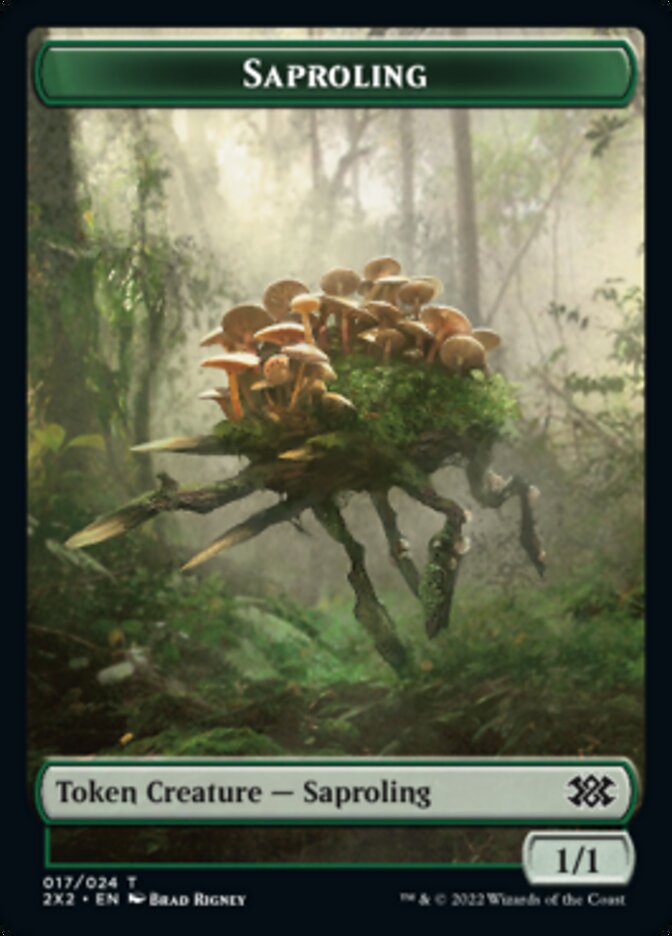Saproling // Treasure Double-sided Token [Double Masters 2022 Tokens] | Card Citadel