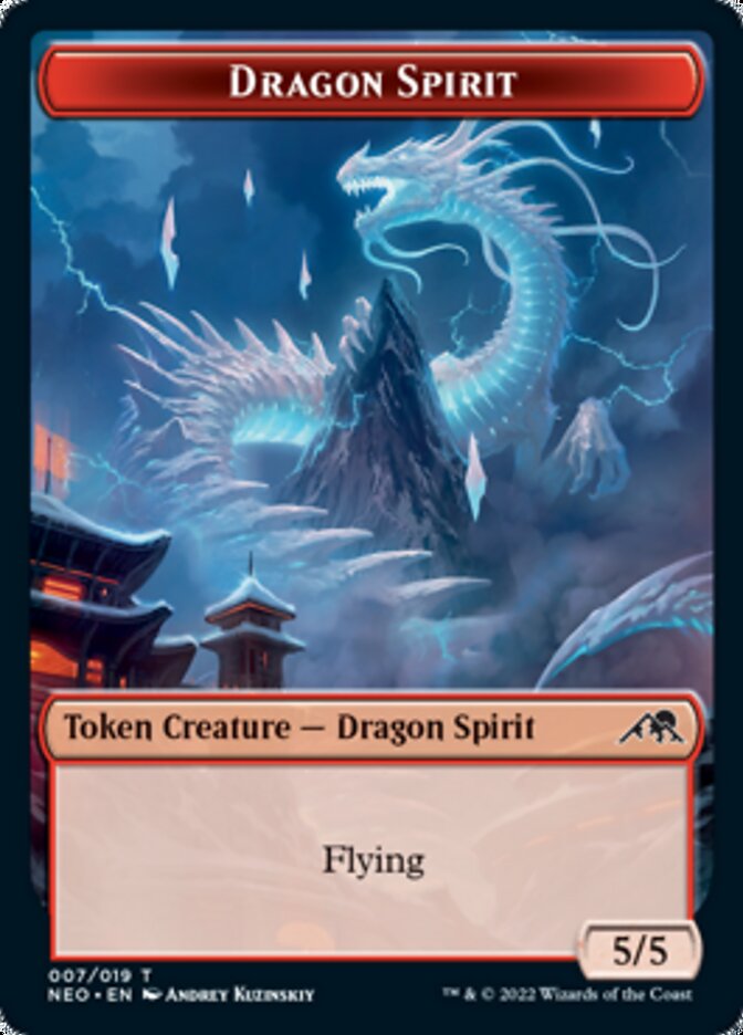 Spirit (002) // Dragon Spirit Double-sided Token [Kamigawa: Neon Dynasty Tokens] | Card Citadel