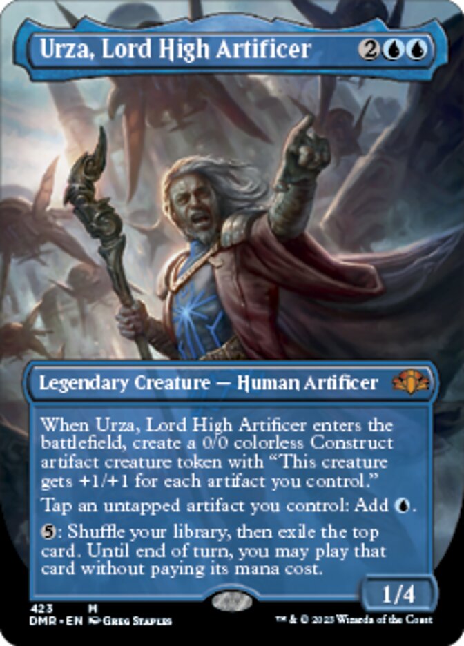 Urza, Lord High Artificer (Borderless Alternate Art) [Dominaria Remastered] | Card Citadel