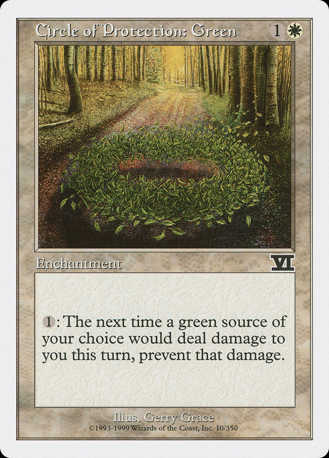 Circle of Protection: Green [Classic Sixth Edition] | Card Citadel