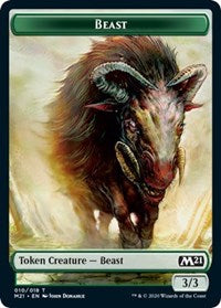 Beast // Saproling Double-sided Token [Core Set 2021 Tokens] | Card Citadel