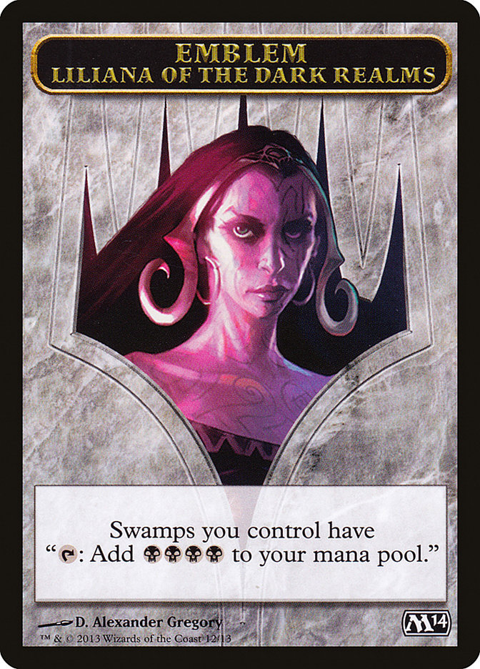 Liliana of the Dark Realms Emblem [Magic 2014 Tokens] | Card Citadel