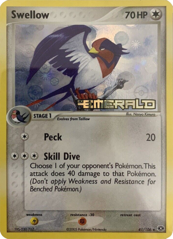 Swellow (41/106) (Stamped) [EX: Emerald] | Card Citadel