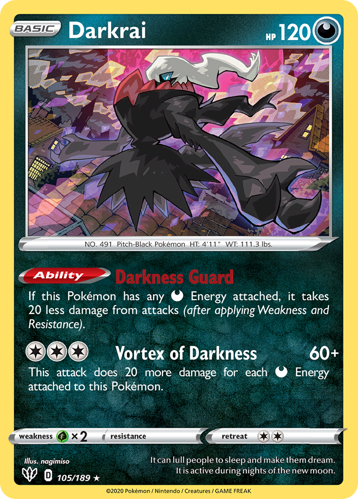 Darkrai (105/189) [Sword & Shield: Darkness Ablaze] | Card Citadel