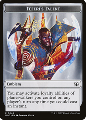 First Mate Ragavan // Teferi's Talent Emblem Double-Sided Token [March of the Machine Commander Tokens] | Card Citadel